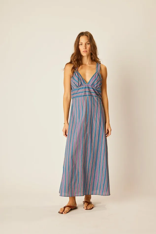 Women Natalie Martin Dresses Jackie Dress Batik Stripe Lavender Women Natalie Martin Dresses Jackie Dress Batik Stripe Lavender
