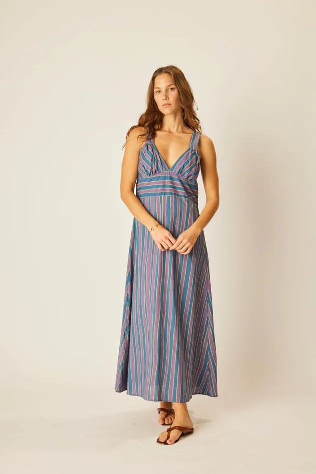 Women Natalie Martin Dresses Jackie Dress Batik Stripe Lavender Women Natalie Martin Dresses Jackie Dress Batik Stripe Lavender