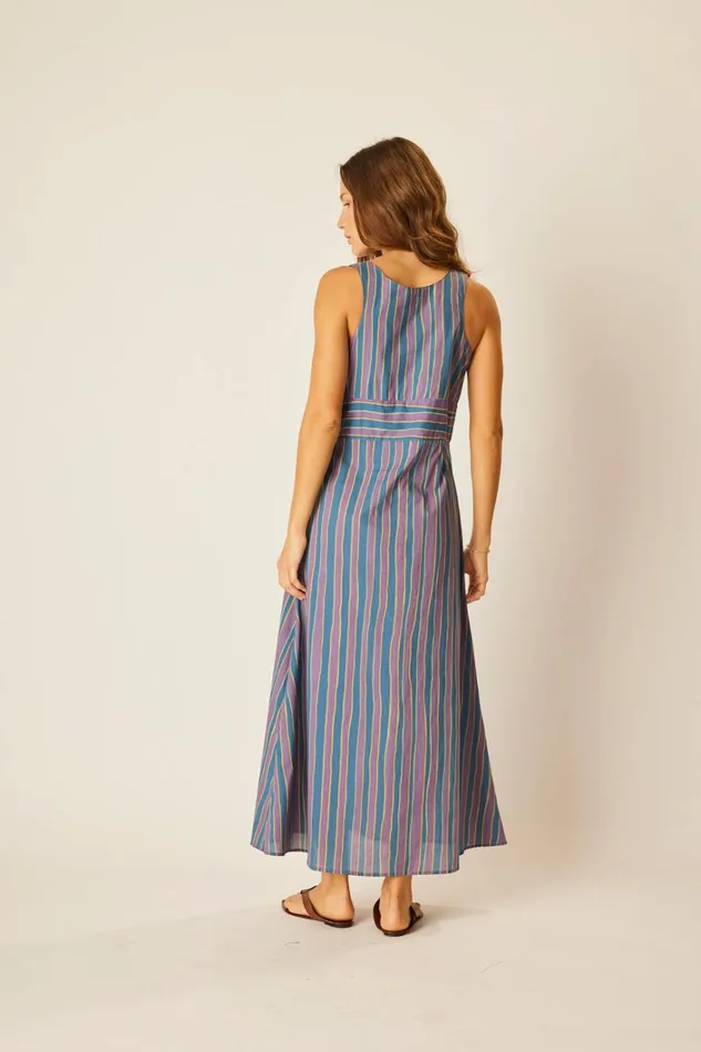 Women Natalie Martin Dresses Jackie Dress Batik Stripe Lavender Women Natalie Martin Dresses Jackie Dress Batik Stripe Lavender
