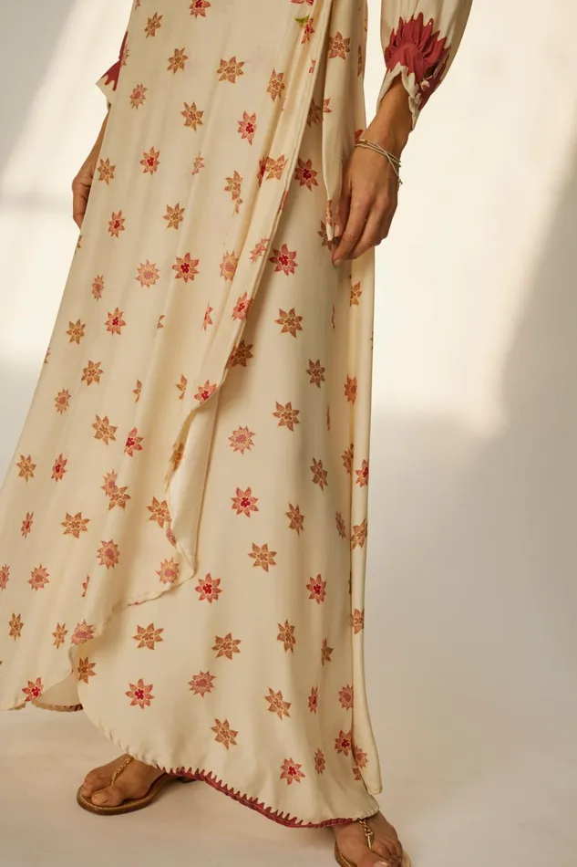 Women Natalie Martin Dresses Kate Long Sleeve Maxi Starflower Cream