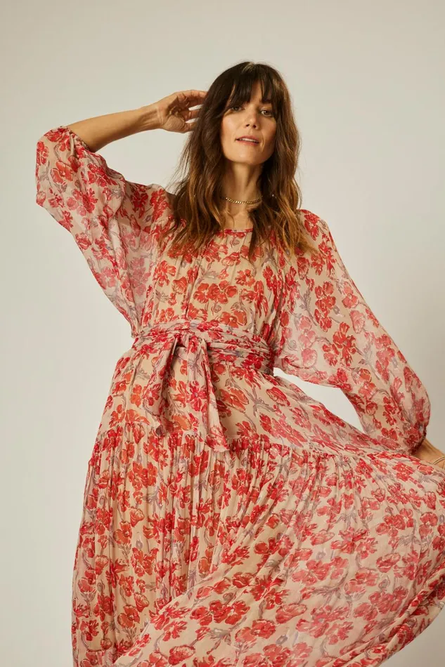 Women Natalie Martin Dresses Lainey Dress Chiffon Watercolor Dove