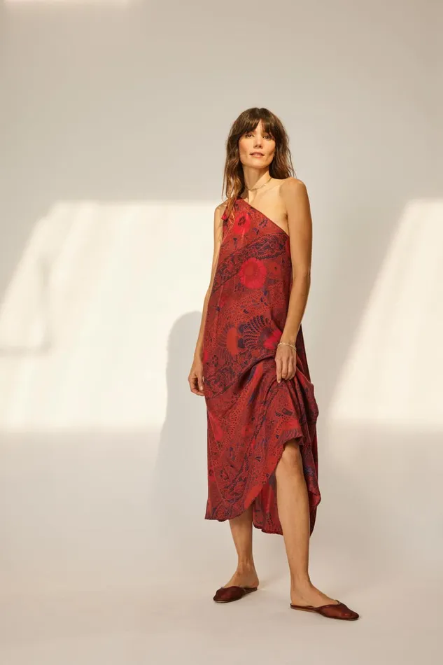 Women Natalie Martin Dresses Lola Dress Peacock Currant