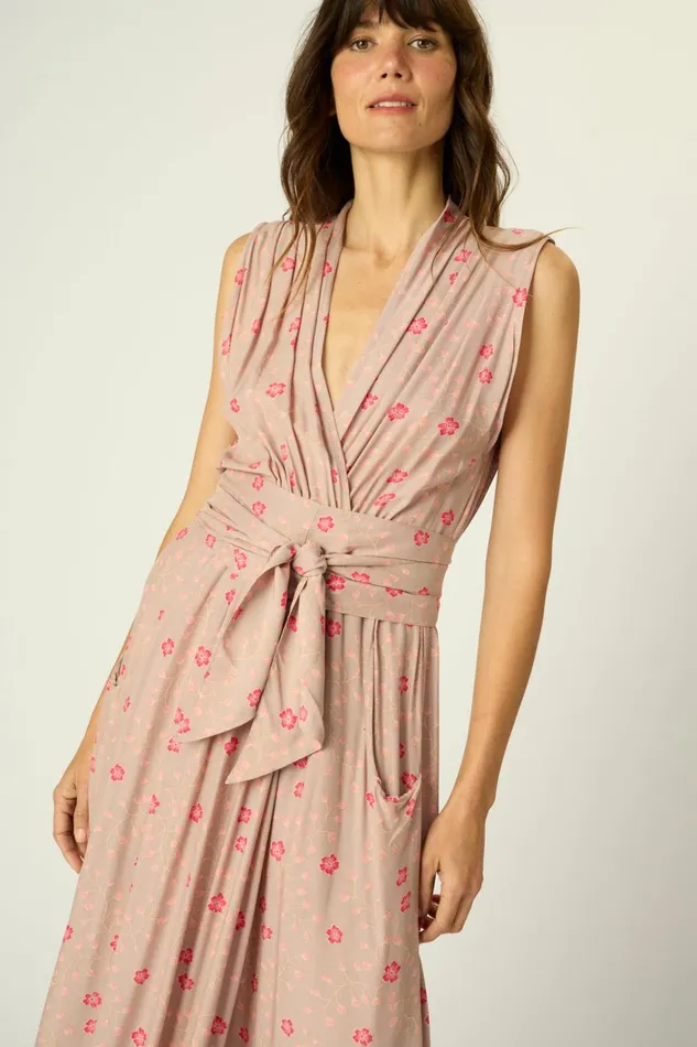 Women Natalie Martin Dresses Nico Sleeveless Maxi Pinwheel Mink