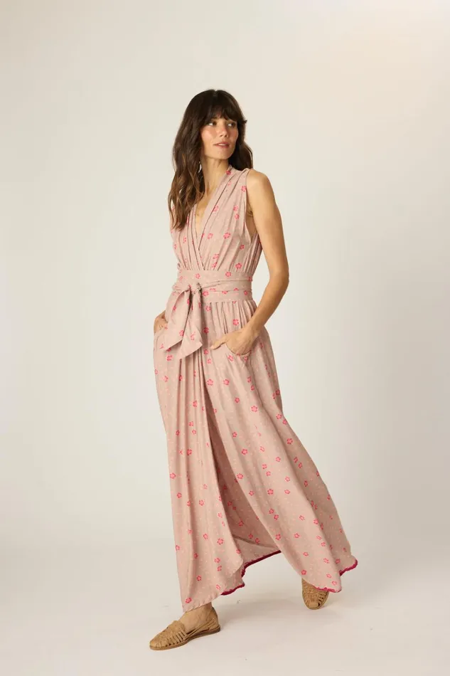 Women Natalie Martin Dresses Nico Sleeveless Maxi Pinwheel Mink