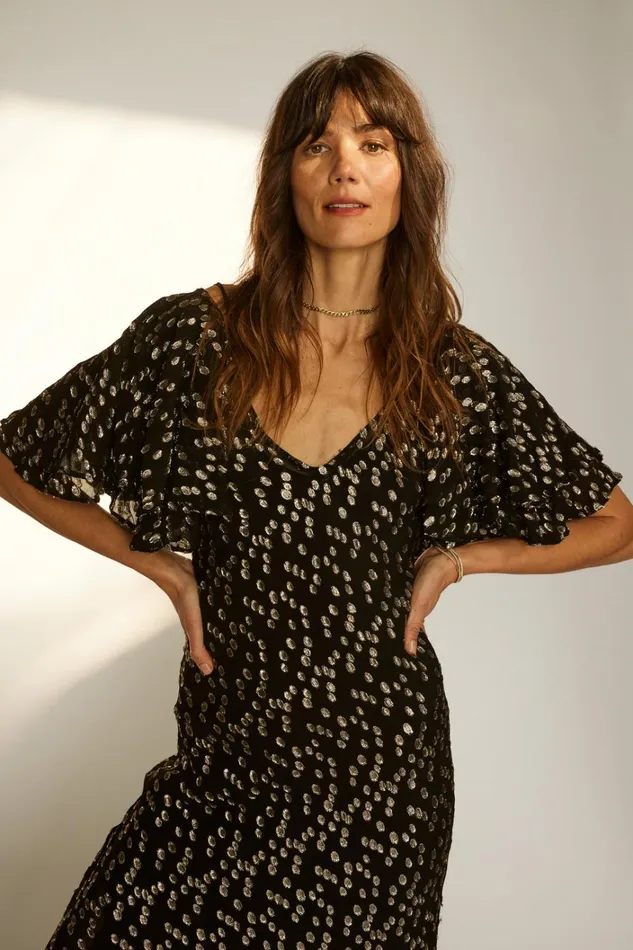 Women Natalie Martin Dresses Ramya Dress Metallic Chiffon