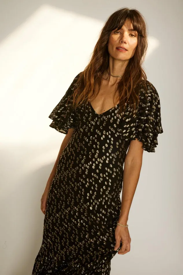 Women Natalie Martin Dresses Ramya Dress Metallic Chiffon