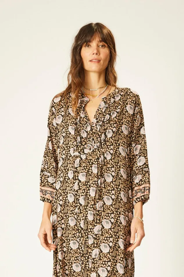 Women Natalie Martin Dresses Sammie Short Dress Vintage Flowers Sepia