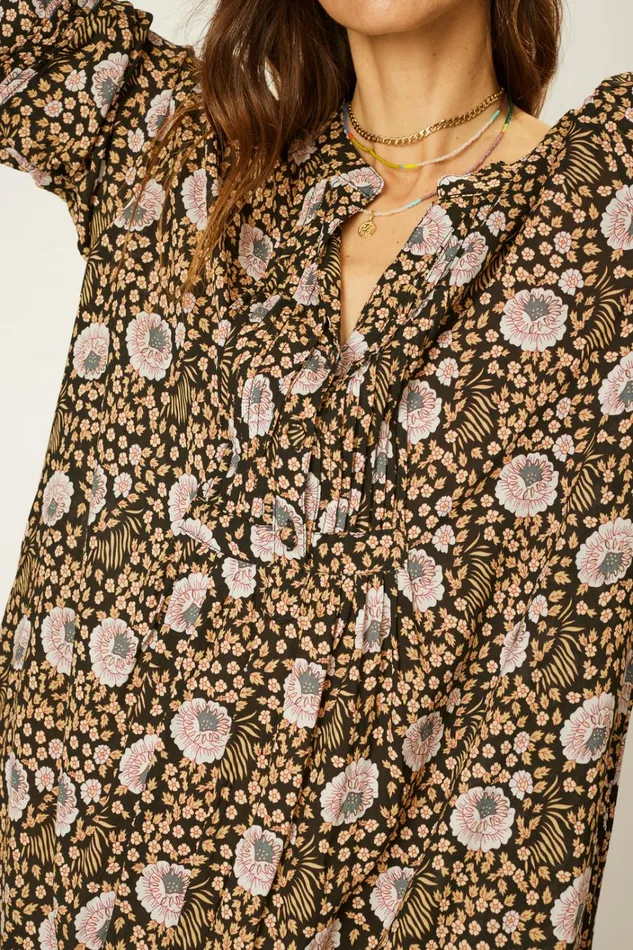 Women Natalie Martin Dresses Sammie Short Dress Vintage Flowers Sepia