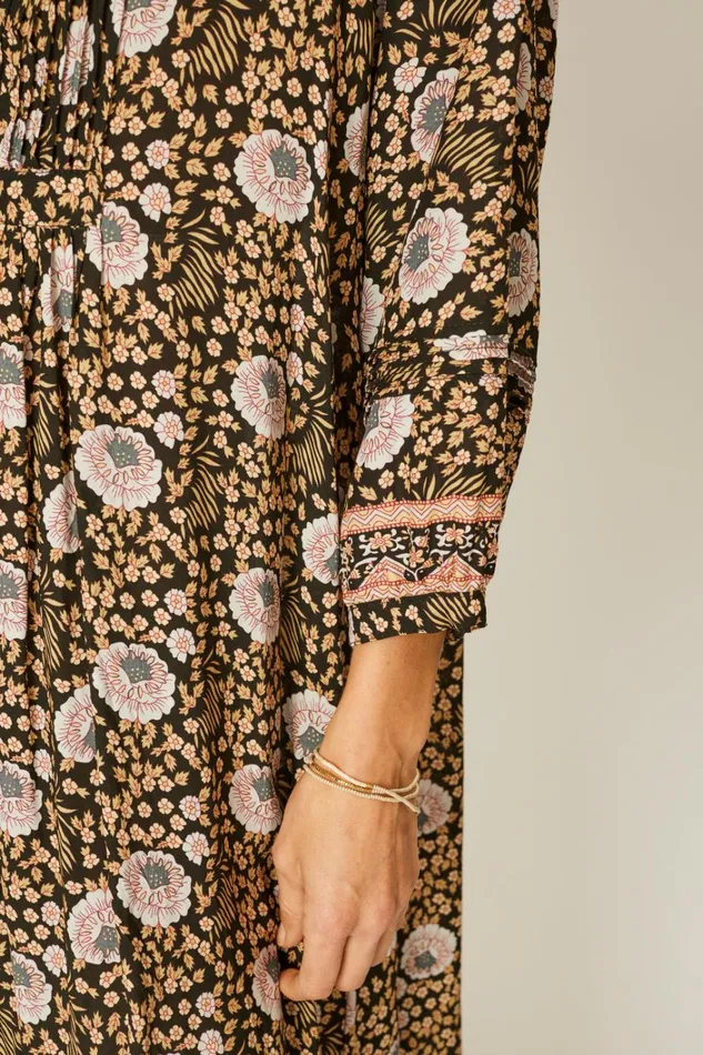 Women Natalie Martin Dresses Sammie Short Dress Vintage Flowers Sepia