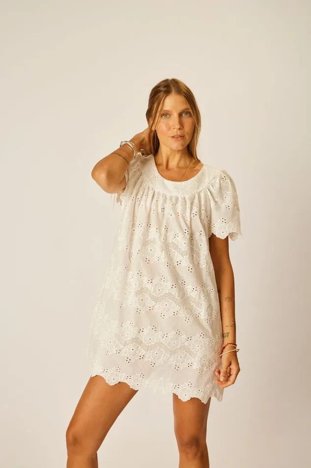 Women Natalie Martin Dresses Sienna Mini Dress Geranium Milk