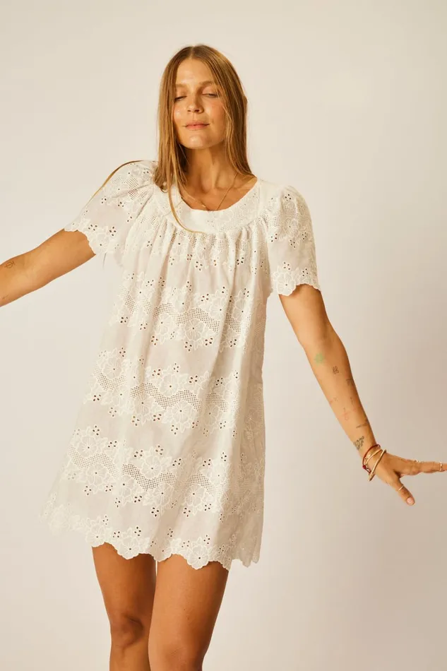 Women Natalie Martin Dresses Sienna Mini Dress Geranium Milk
