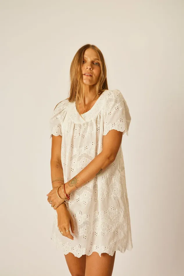 Women Natalie Martin Dresses Sienna Mini Dress Geranium Milk