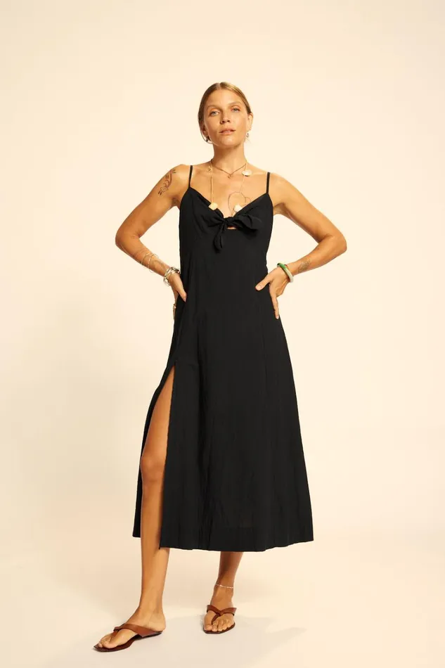 Women Natalie Martin Dresses Sophie Dress Black Flat Cotton