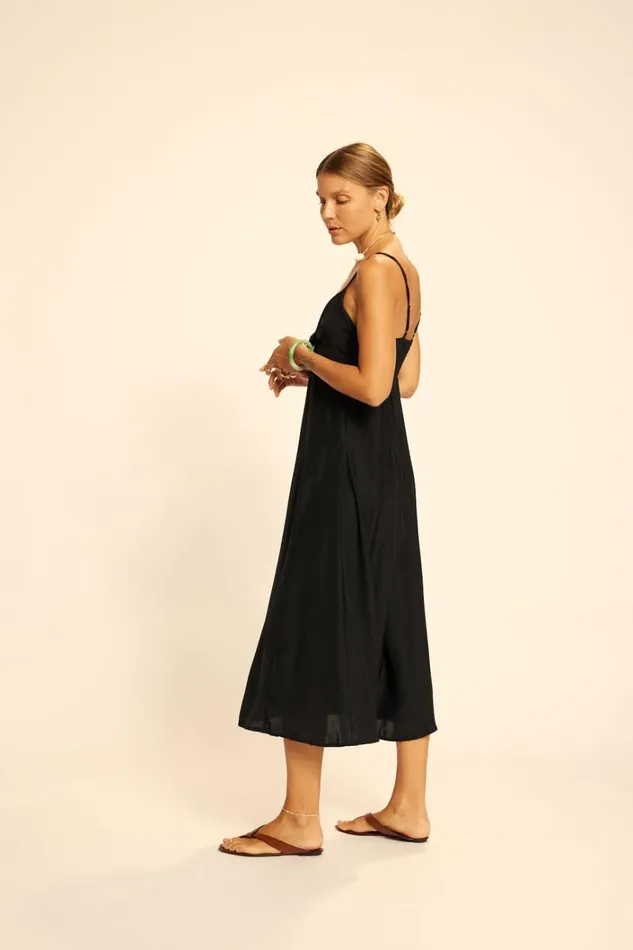 Women Natalie Martin Dresses Sophie Dress Black Flat Cotton