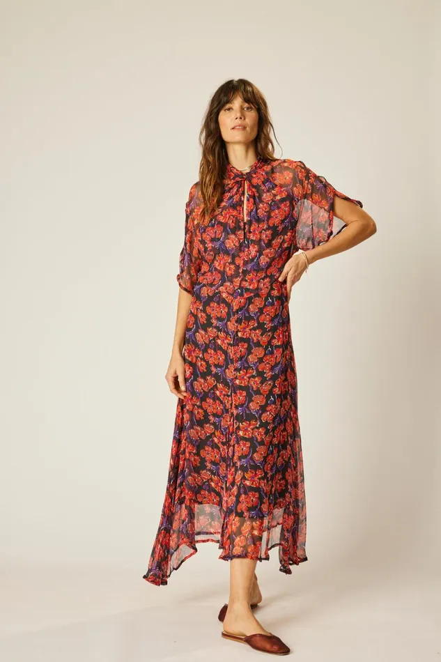 Women Natalie Martin Dresses Tiffany Dress Chiffon Watercolor Onyx