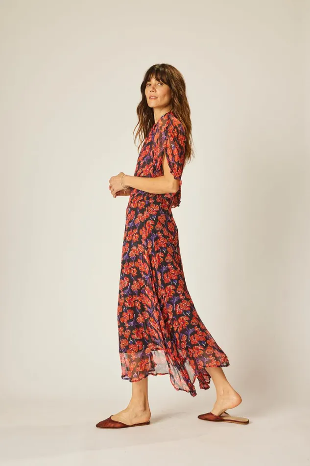Women Natalie Martin Dresses Tiffany Dress Chiffon Watercolor Onyx