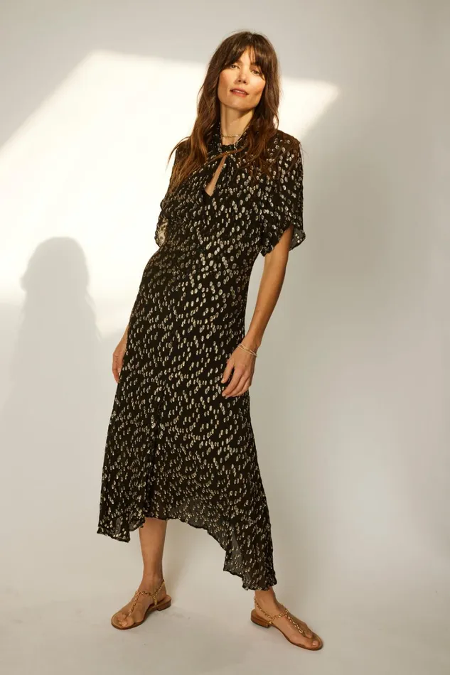 Women Natalie Martin Dresses Tiffany Dress Metallic Chiffon