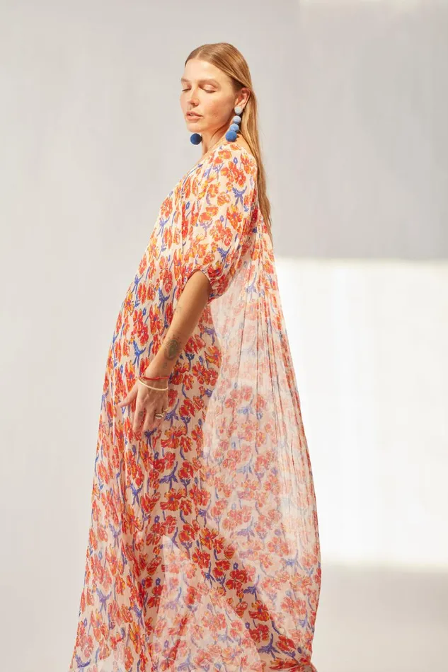 Women Natalie Martin Dresses Vivi Dress Chiffon Watercolor Clemen