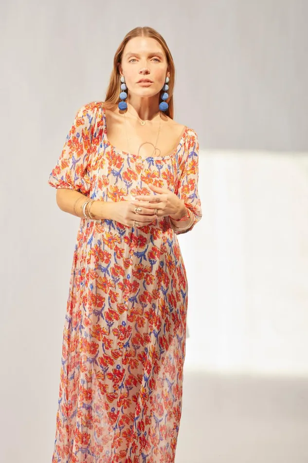 Women Natalie Martin Dresses Vivi Dress Chiffon Watercolor Clemen
