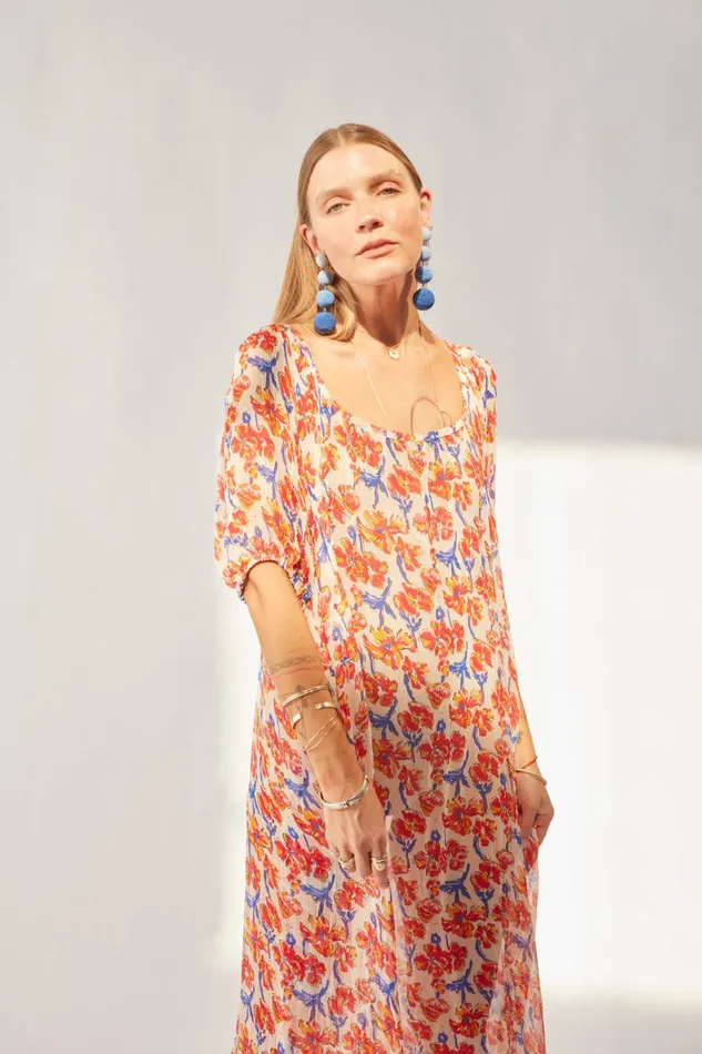 Women Natalie Martin Dresses Vivi Dress Chiffon Watercolor Clemen