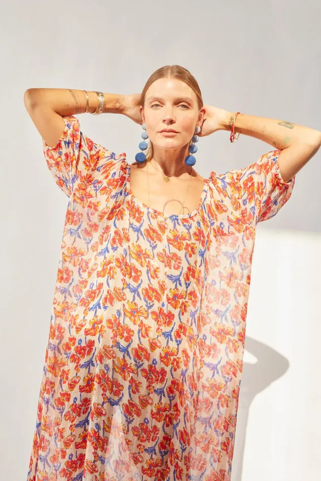 Women Natalie Martin Dresses Vivi Dress Chiffon Watercolor Clemen