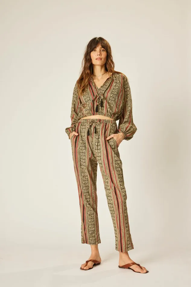 Women Natalie Martin Tops Amelia Top Paisley Stripe Black Women Natalie Martin Tops Amelia Top Paisley Stripe Black