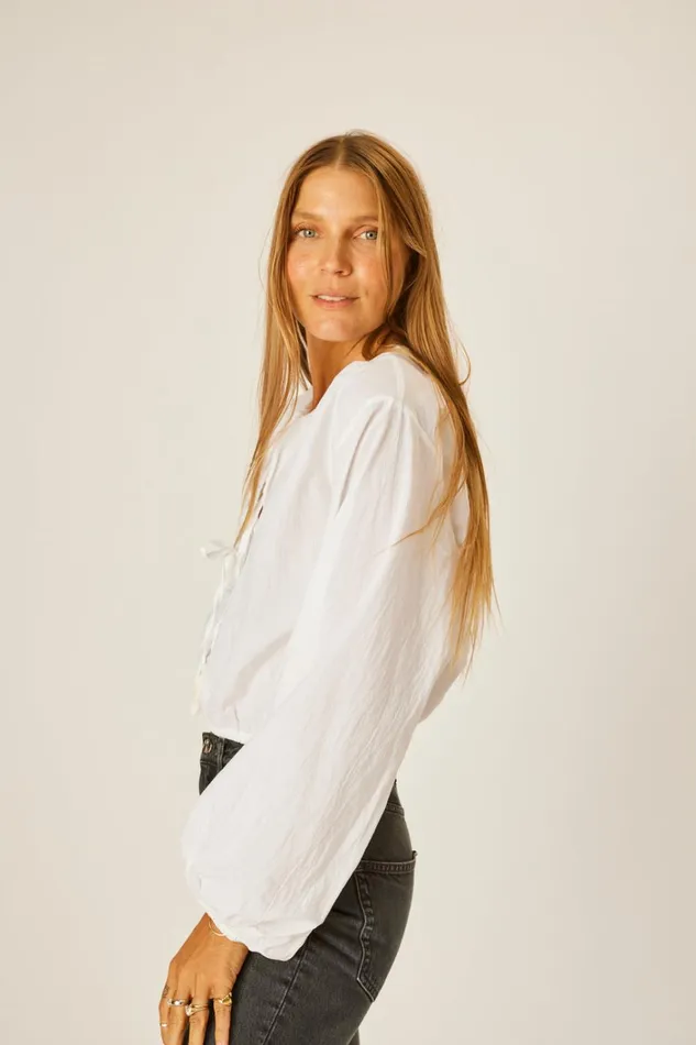 Women Natalie Martin Tops Amelia Top White Flat Cotton