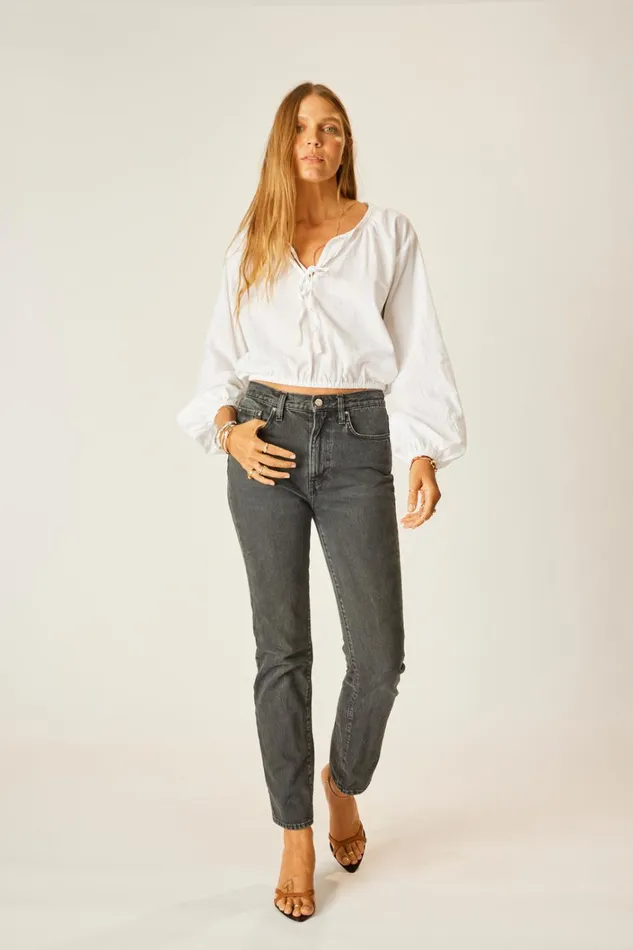 Women Natalie Martin Tops Amelia Top White Flat Cotton