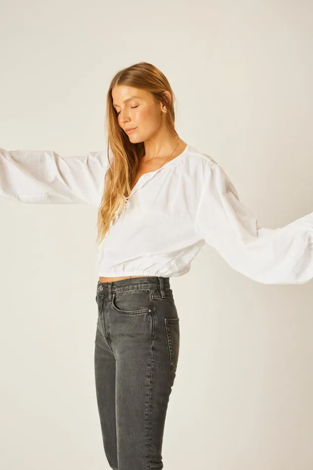 Women Natalie Martin Tops Amelia Top White Flat Cotton