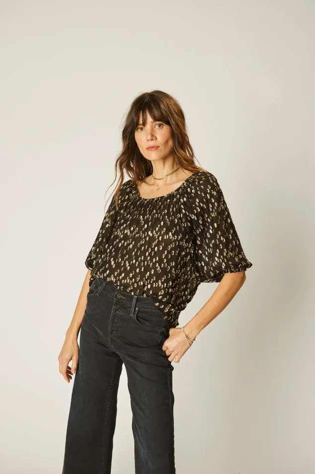 Women Natalie Martin Tops Ella Top Metallic Chiffon Women Natalie Martin Tops Ella Top Metallic Chiffon