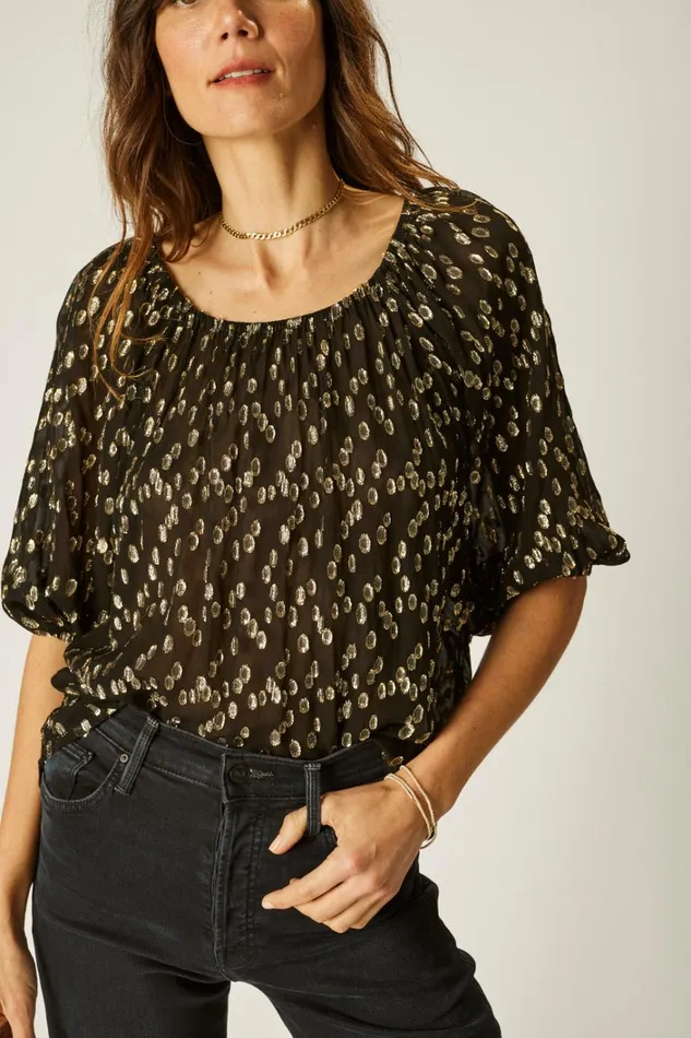 Women Natalie Martin Tops Ella Top Metallic Chiffon Women Natalie Martin Tops Ella Top Metallic Chiffon