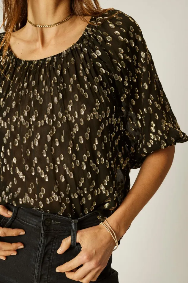 Women Natalie Martin Tops Ella Top Metallic Chiffon Women Natalie Martin Tops Ella Top Metallic Chiffon