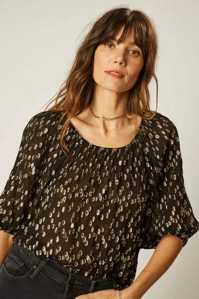 Women Natalie Martin Tops Ella Top Metallic Chiffon Women Natalie Martin Tops Ella Top Metallic Chiffon