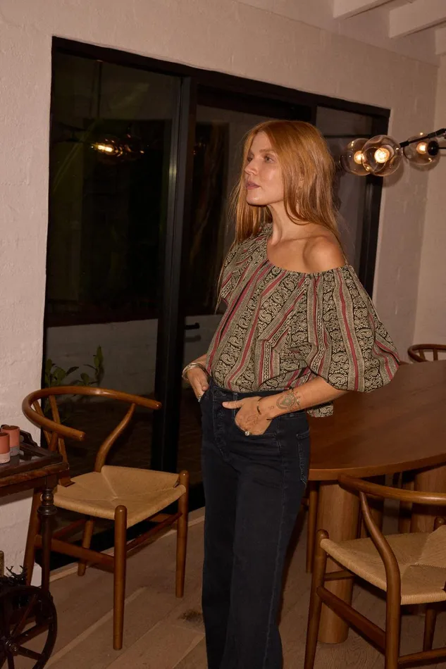 Women Natalie Martin Tops Ella Top Paisley Stripe Black