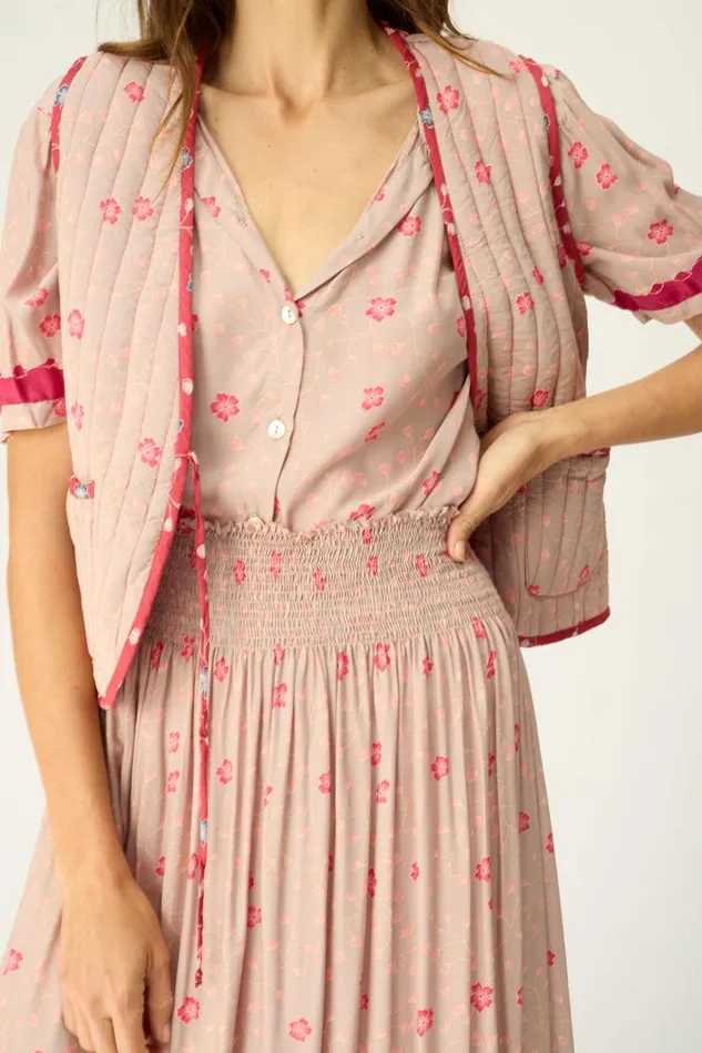 Women Natalie Martin Tops Felicity Vest Pinwheel Mink