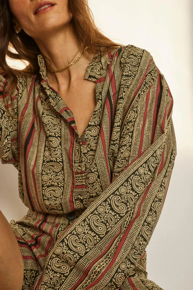 Women Natalie Martin Tops Iris Top Paisley Stripe Black Women Natalie Martin Tops Iris Top Paisley Stripe Black