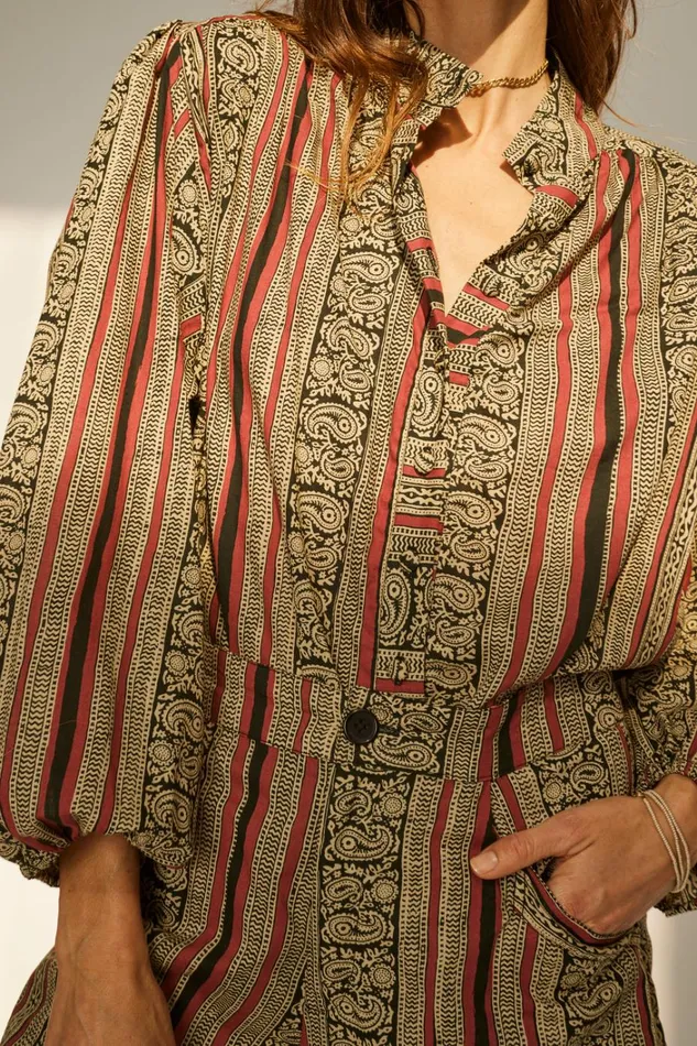 Women Natalie Martin Tops Iris Top Paisley Stripe Black Women Natalie Martin Tops Iris Top Paisley Stripe Black