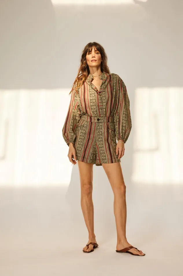 Women Natalie Martin Tops Iris Top Paisley Stripe Black Women Natalie Martin Tops Iris Top Paisley Stripe Black