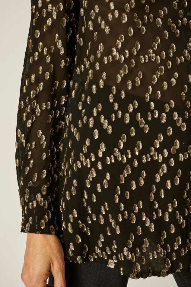 Women Natalie Martin Tops Jennifer Shirt Metallic Chiffon