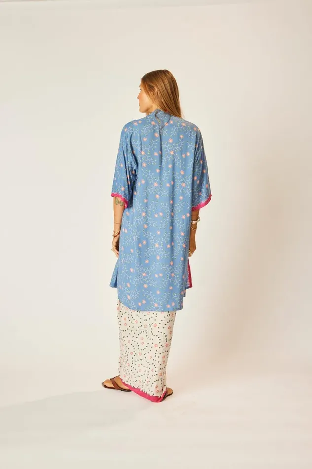 Women Natalie Martin Tops Lennon Kimono Paisley Stripe Pool