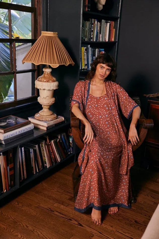 Women Natalie Martin Tops Lennon Kimono Pinwheel Barn Red