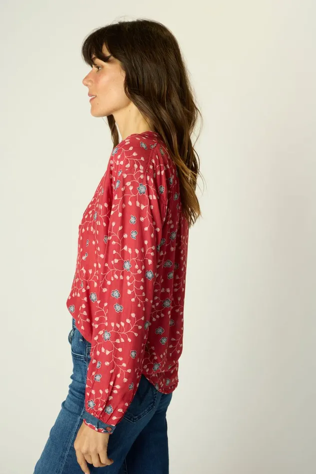 Women Natalie Martin Tops Leslie Shirt Pinwheel Barn Red