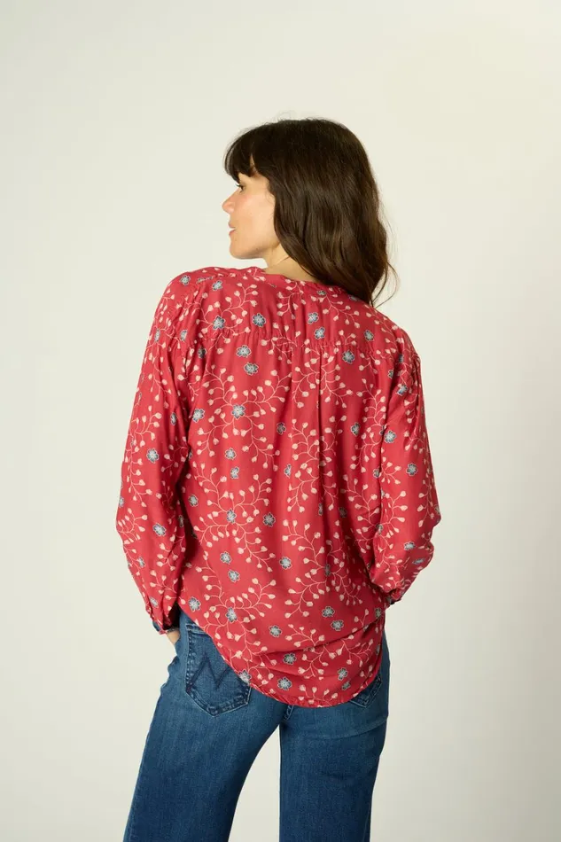 Women Natalie Martin Tops Leslie Shirt Pinwheel Barn Red