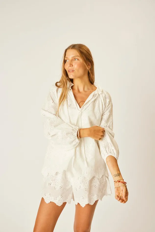 Women Natalie Martin Tops Penny Blouse Geranium Milk