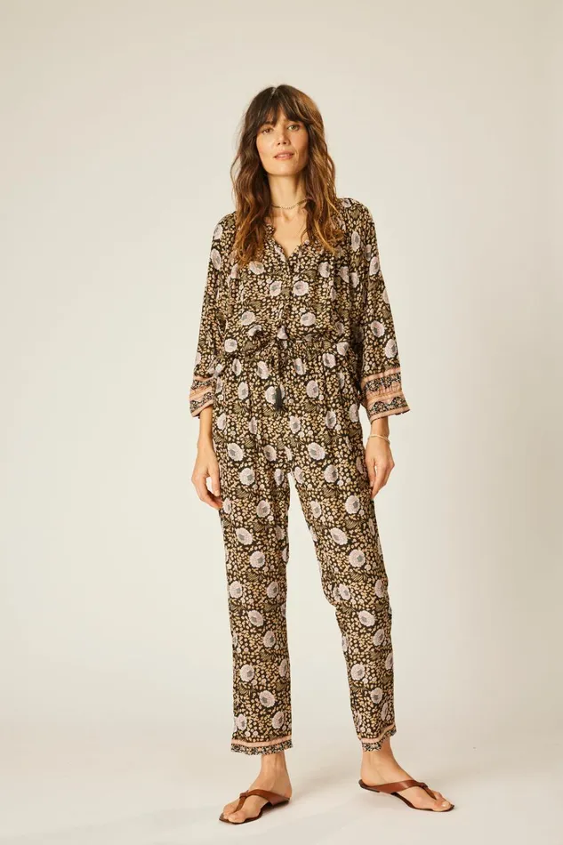 Women Natalie Martin Tops Remy Top Vintage Flowers Sepia