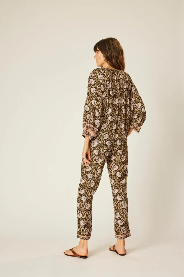 Women Natalie Martin Tops Remy Top Vintage Flowers Sepia