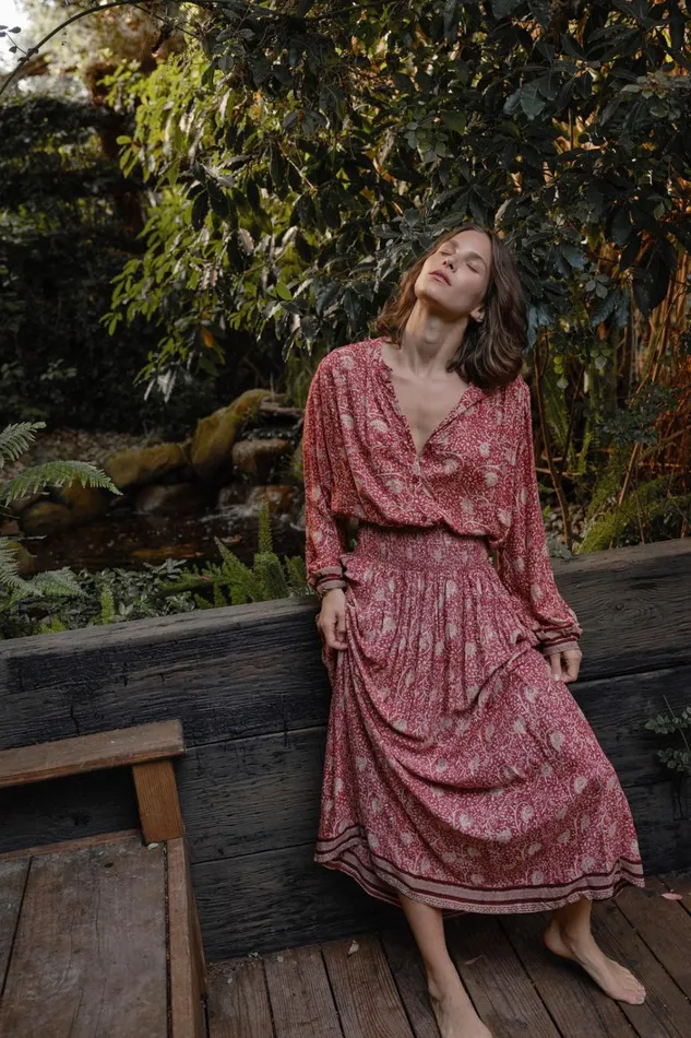 Women Natalie Martin Tops Tolan Shirt Water Lily Terracotta