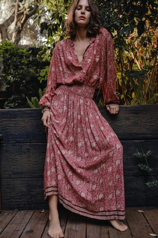 Women Natalie Martin Tops Tolan Shirt Water Lily Terracotta