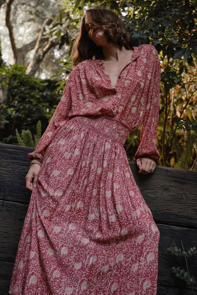 Women Natalie Martin Tops Tolan Shirt Water Lily Terracotta