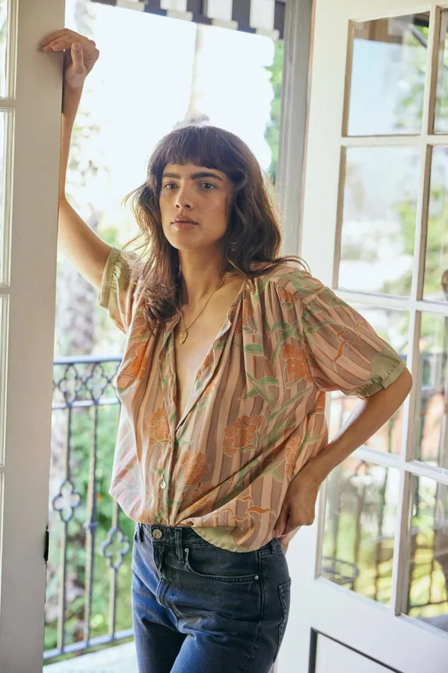 Women Natalie Martin Tops Violet Top Chamomile Apricot